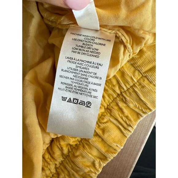 We The Free People Sure Thing Bomber Yellow Jacket Small Boho Corduroy - Picture 13 of 14